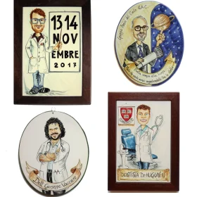 caricatura mestiere regalo per inaugurazione, caricature for opening day gift