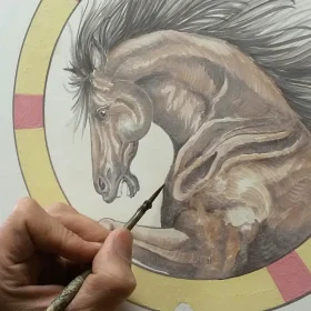 cavallo dipinto a mano ceramica, handpainted ceramic horse