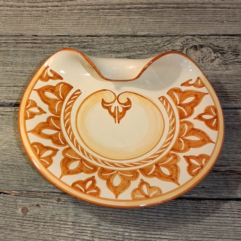 centrotavola arancio ceramica artistica toscana, orange centerpiece made in tuscany