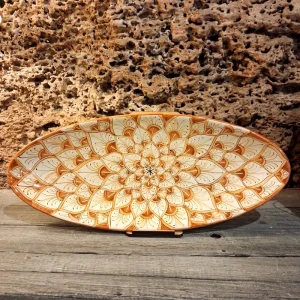 centrotavola ovale ceramica toscana dipinta a mano, ceramic centerpiece handmade in tuscany