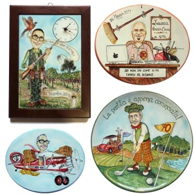 ceramica con caricatura compleanno, ceramic caricature for birthday