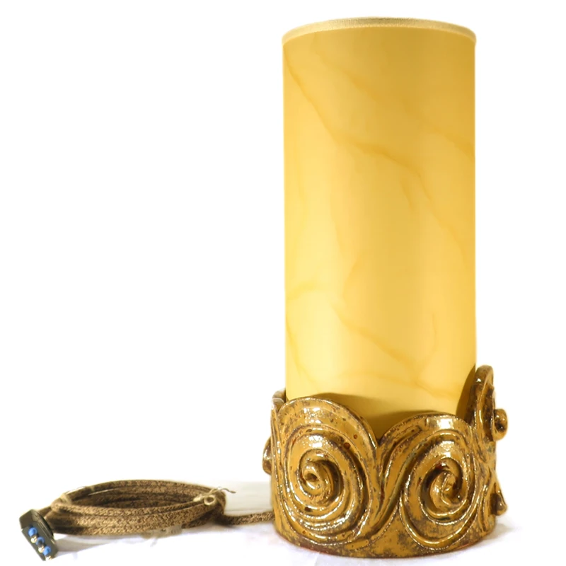 lampada ceramica artigianato artistico toscana, sculpture table lamp in ceramic handmade in tuscany