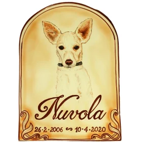 lapide commemorativa per cane o gatto placca in ceramica, ceramic tombstone for dog or cat