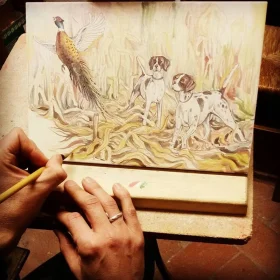mattonella in ceramica riproduzione, hand painted ceramic tile