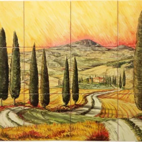 mattonelle in ceramica dipinte a mano pannello 60 x 80, handpainted ceramic tile panel