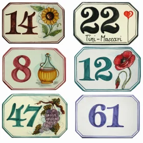 numeri civici in ceramica personalizzati, personalized ceramic house numbers