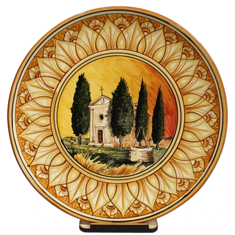 piatto ceramica con cappella della madonna di vitaleta ceramic plate