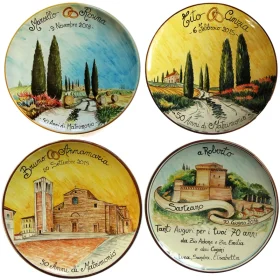 piatto in ceramica per anniversario matrimonio, ceramic plate for aniversary