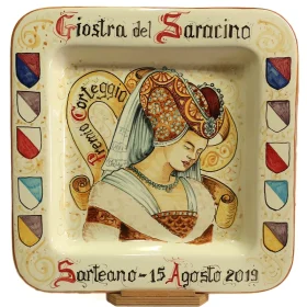 piatto in ceramica premio corteo storico, custom prize in ceramic