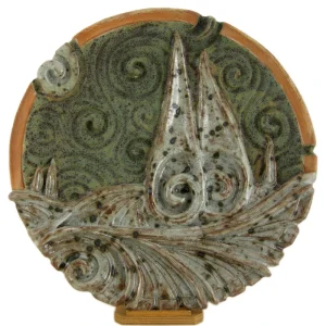 piatto ornamentale in ceramica, ornamental plate in pottery