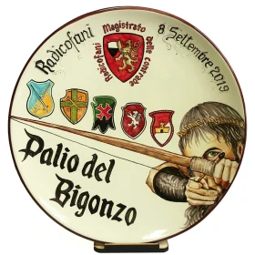 premio in ceramica dipinto a mano, handpainted ceramic prize