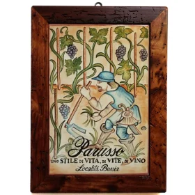 quadro in ceramica con logo personalizzato, handpainted ceramic picture