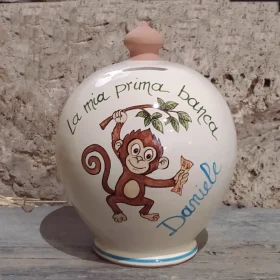 salvadanaio con scimmietta, piggy bank