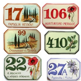 targhe casa personalizzate in ceramica dipinte a mano, personalized ceramic tiles