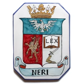 targhe in ceramica dipinte a mano con araldica, heraldry in pottery