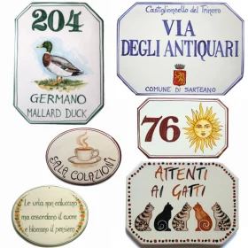 targhe in ceramica personalizzate dipinte a mano, personalized hand painting ceramic tiles