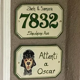 targhe numeri civici in ceramica personalizzate dipinte a mano, personalized ceramic tiles