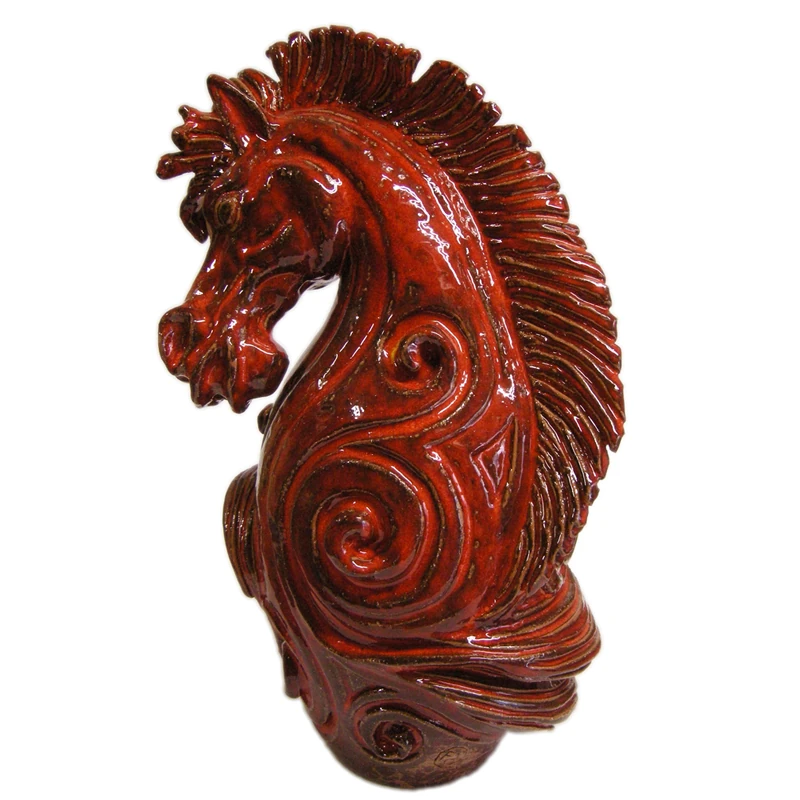 testa cavallo con spirali rosse, horse head red spirals