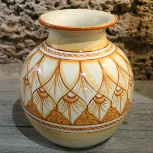 vaso in ceramica dipinto a mano ceramiche artistiche Toscana, vase in pottery handpainted in tuscany